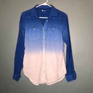 Stylus button up ombré shirt
